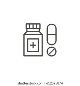 bottle pill outline icon vector