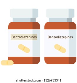 Bottle of pills, benzodiazepines 