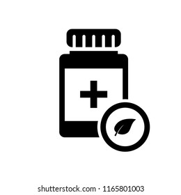 bottle pills, capsule, tablet icon vector template 