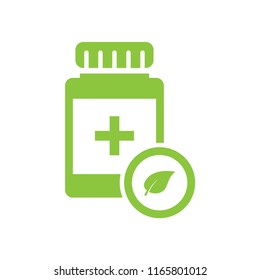 bottle pills, capsule, tablet icon vector template 