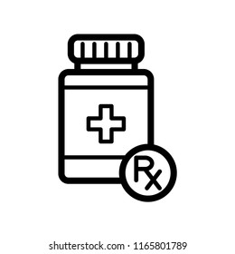 bottle pills, capsule, tablet icon vector template 