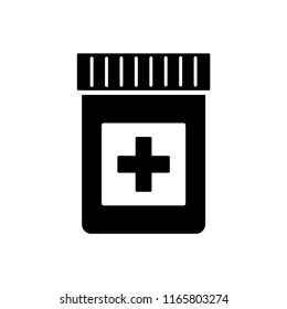 bottle pills, capsule, tablet icon vector template 