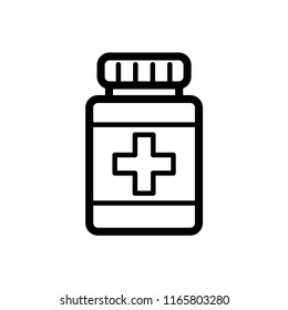 bottle pills, capsule, tablet icon vector template 