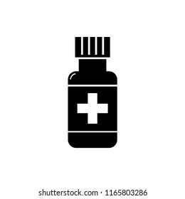 bottle pills, capsule, tablet icon vector template 