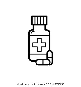 bottle pills, capsule, tablet icon vector template 