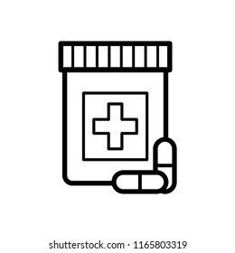 bottle pills, capsule, tablet icon vector template 