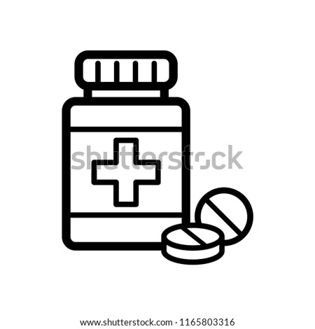 bottle pills, capsule, tablet icon vector template 