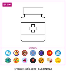 Bottle with Pills Icon