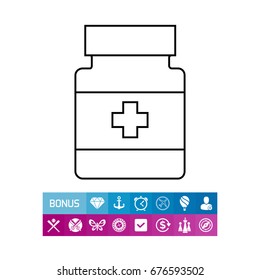 Bottle with Pills Icon