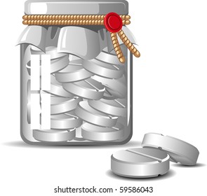 Bottle of Pills over white