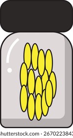 Botella de píldoras Ilustración simple