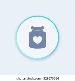 bottle of pills stylish icon, vector illustration