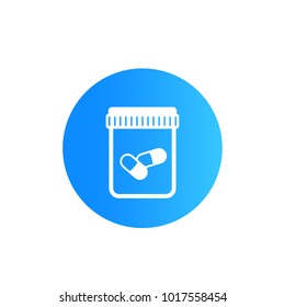 bottle with pills vector icon