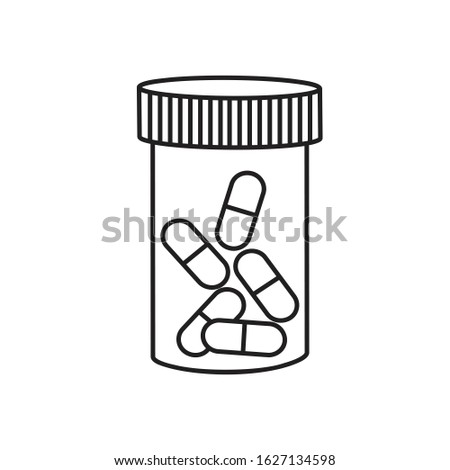 Bottle of pills vector symbol sign box