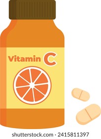 Bottle of pills, vitamin C