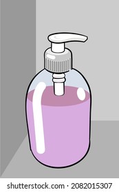 Bottle Of Pink Liquid Soap