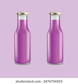 bottle of pink wine isolated