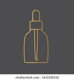 bottle with pipette icon- vector illustration