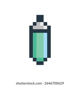 Bottle pixelated icon. Drinking utensils icon in pixel art style. Isolated vector illustration