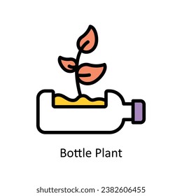 Bottle Plant vector Filled outline Design illustration. Symbol on White background EPS 10 File 