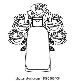 bottle plastic of beautiful product with roses decoration