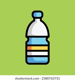 Bottle, plastic bottle, environment doodle cartoon, minimalist vector illustration, simple concept, Isolated