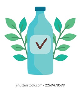 plástico del frasco con octavillas icono de ecología