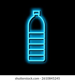 bottle plastic neon light sign vector. bottle plastic illustration