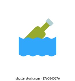 Botella, plástico, icono del océano. Elementos vectoriales de color simples para guardar iconos marinos para ui y ux, sitio web o aplicación móvil