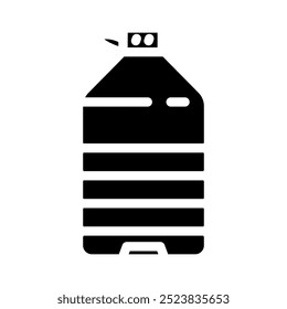 Flasche Plastikverpackung Glyphe Symbol Vektor. Flasche Plastikverpackungsschild. einzelne Symbolgrafik
