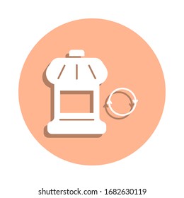 Bottle, plastic, recycle badge icon. Simple glyph, flat vector of ecology icons for ui and ux, website or mobile application