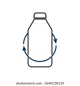 Bottle plastic recycle, Eco friendly vector simple design logo