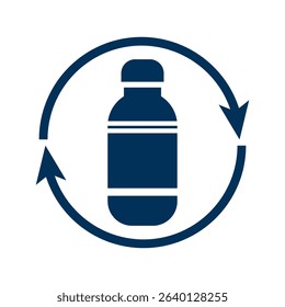 Bottle plastic recycle, Eco friendly vector simple design logo