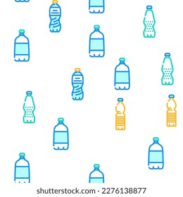 bottle plastic water drink vector seamless pattern thin line illustration svg