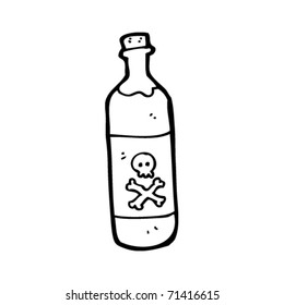 caricatura sobre botellas de veneno
