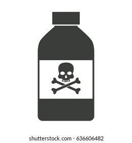 bottle poison chemical danger skull bone