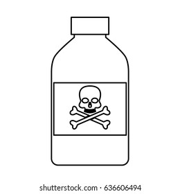 bottle poison chemical danger skull bone line