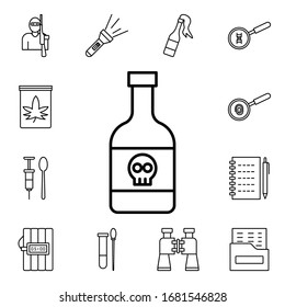 Bottle of poison icon. Detailed set of crime investigation icons. Premium quality graphic design. One of the collection icons for websites, web design, mobile app