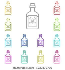 Bottle of poison icon in multi color. Simple glyph vector of halloween set for UI and UX, website or mobile application