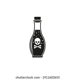 Bottle of poison icon. Vector illustration. Flat design.