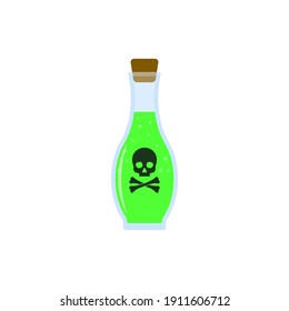 Bottle of poison icon. Vector illustration. Isolated.