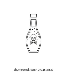 Flasche Giftsymbol. Vektorgrafik. Linienstil.