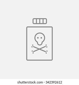 Bottle of poison line icon for web, mobile and infographics. Vector dark grey icon isolated on light grey background.