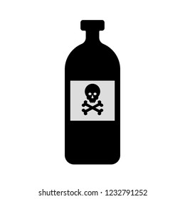 Bottle of poison or poisonous chemical toxin. Vector icon
