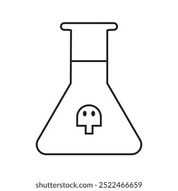 garrafa de ícone de poção venenosa vetor isolado no fundo branco. ilustração vetorial