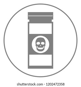 Bottle of poison with skull. Vector icon.