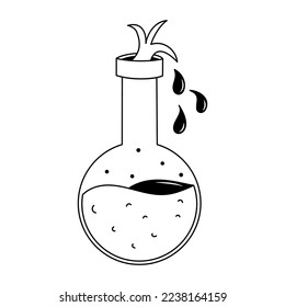 Bottle of poison tattoo in y2k, 1990s, 2000s style. Emo goth element design. Old school tattoo. Vector illustration