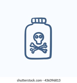 Bottle of poison vector sketch icon isolated on background. Hand drawn Bottle of poison icon. Bottle of poison sketch icon for infographic, website or app.