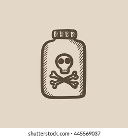 Bottle of poison vector sketch icon isolated on background. Hand drawn Bottle of poison icon. Bottle of poison sketch icon for infographic, website or app.