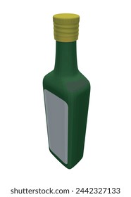 Flaschen-Polygon-Symbol auf weißem Hintergrund isoliert. Vektorgrafik. Flasche Rotwein-Ikone im Umriss-Stil isoliert auf weißem Hintergrund. Weinproduktion Symbol Stock Vektor-Illustration. 3D.